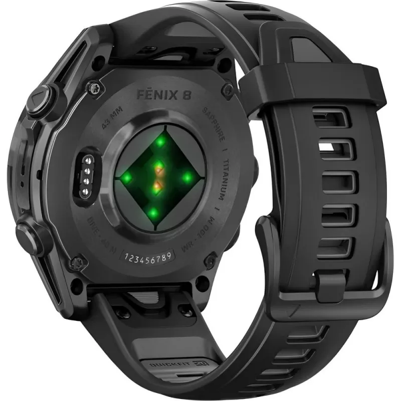Reloj GPS Garmin Fenix 8 43mm AMOLED Sapphire 010-02903-20 - Titanium Black/Gray