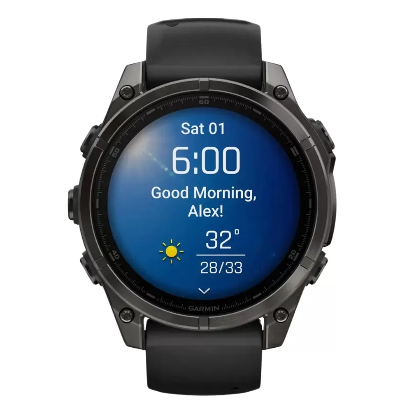 Reloj GPS Garmin Fēnix 8 47mm AMOLED Sapphire 010-02904-20 Carbon Gray/DLC Titanium Black - Pebble Gray