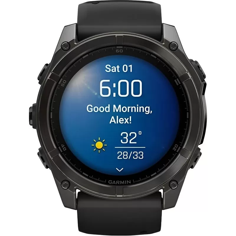 Reloj GPS Garmin Fēnix 8 51mm AMOLED Sapphire 010-02905-20 Carbon Gray/DLC Titanium Black - Pebble Gray