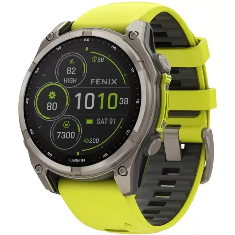Reloj GPS Garmin Fenix 8 47mm Solar Sapphire 010-02906-20 - Titanium/Graphite Yellow