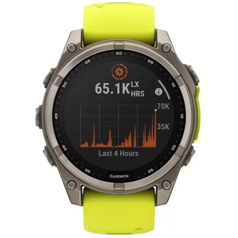 Reloj GPS Garmin Fenix 8 47mm Solar Sapphire 010-02906-20 - Titanium/Graphite Yellow