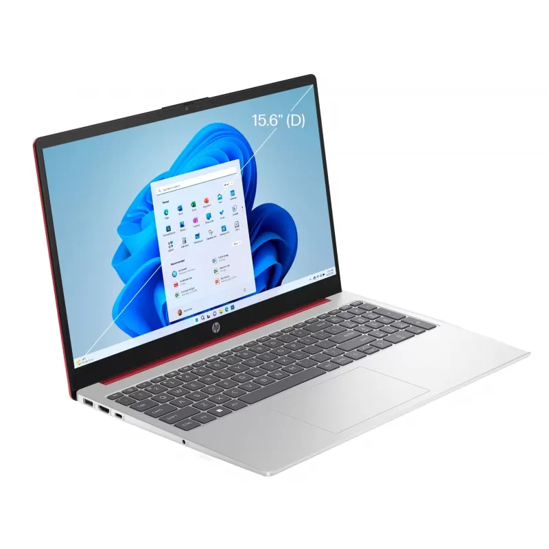 Notebook HP 15-FD083WM 15.6" Intel Pentium N200 4/128GB W11 - Silver/Red