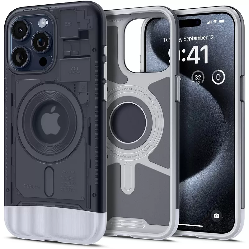 Capa Spigen IPhone 15 Pro Max ACS06607 Classic C1 MagFit - Graphite