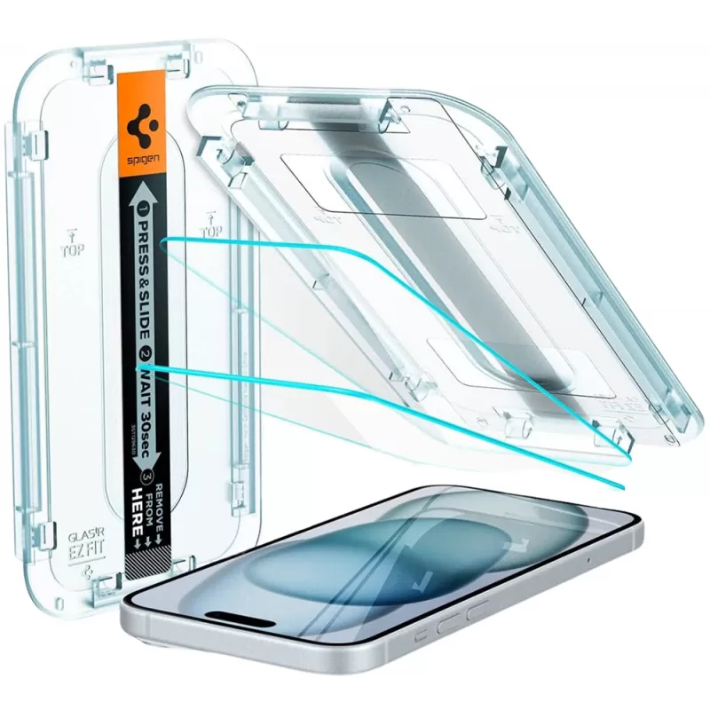 Pelicula Spigen iPhone 15 GlastR Ez Fit AGL06903 -...