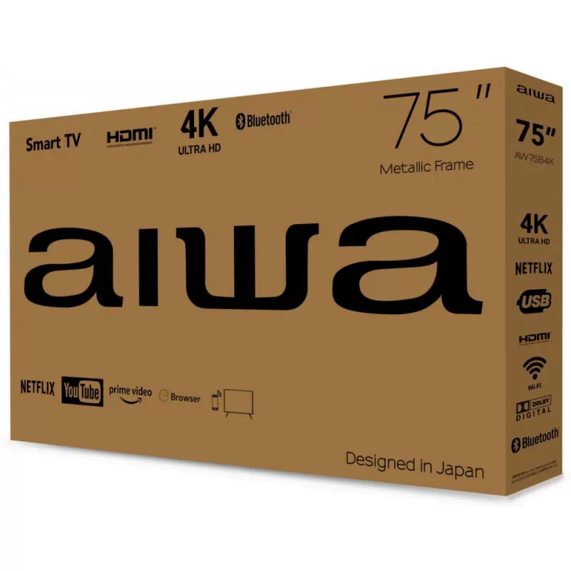 Smart TV LED Aiwa 75" AW75B4K 4K Ultra HD