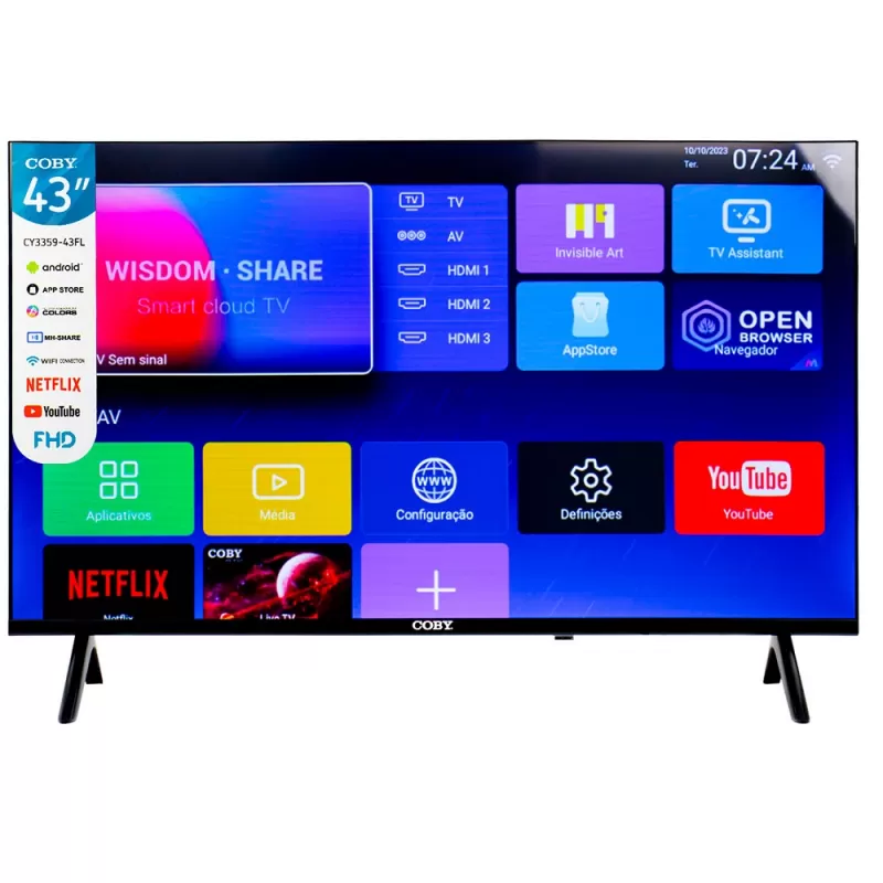Smart TV LED Coby 43" CY3359-43FL Full HD