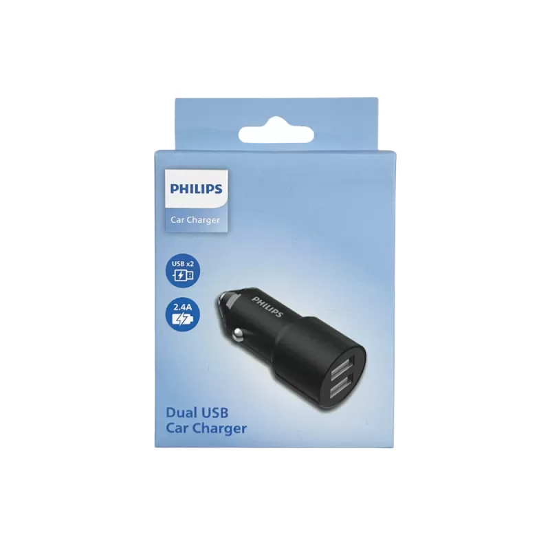 Cargador Vehicular Philips DLP3521NB/70 Dual USB-A - Black