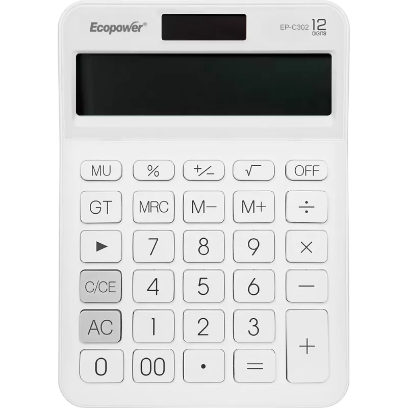 Calculadora Ecopower EP-C302 12 Dígitos - White