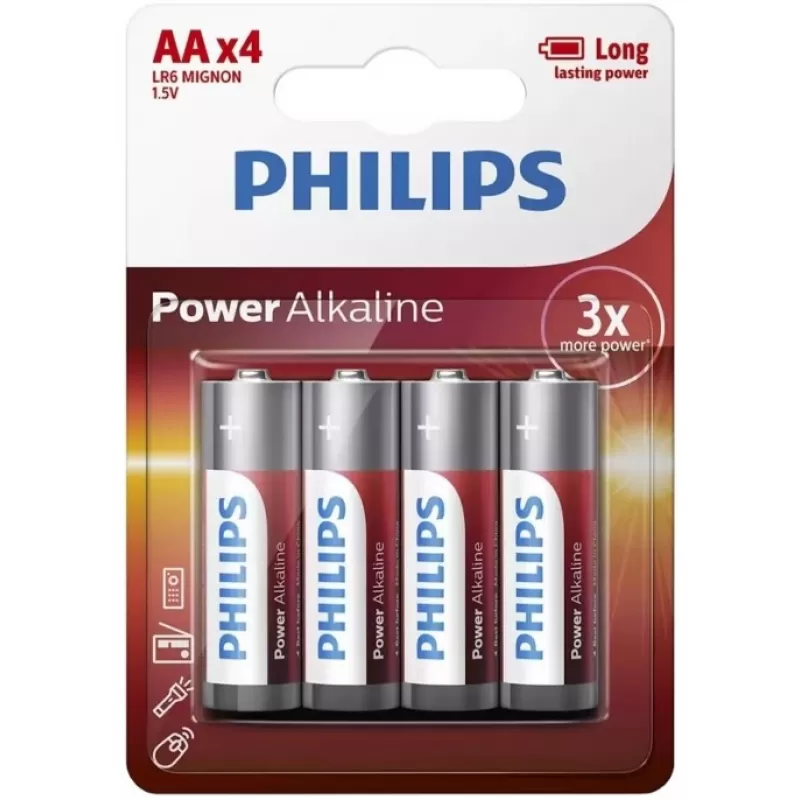 Pila Alkalina AA Philips LR6P4B/97 (4 Unidades)