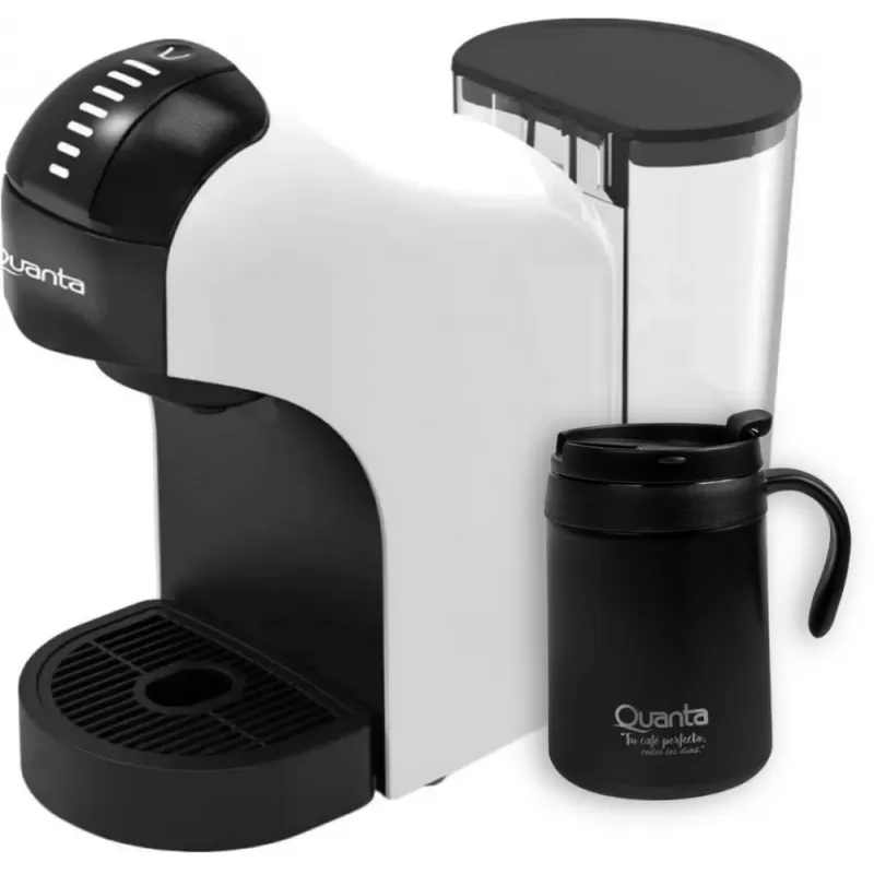 Cafetera Eléctrica Quanta Pure Flavour QTCMC50 1400W 220V White/Black + Taza Coffe Cup