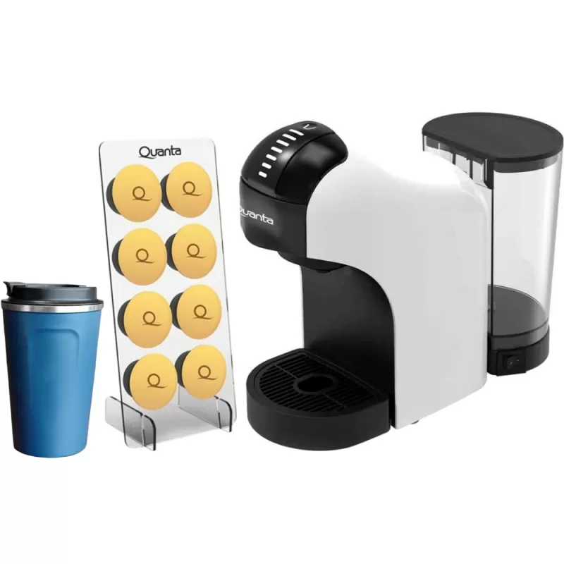 Cafetera Eléctrica Multi Cápsulas Quanta Pure Flavour QTCMC50 1400W 220V White/Black + Coffee Mug