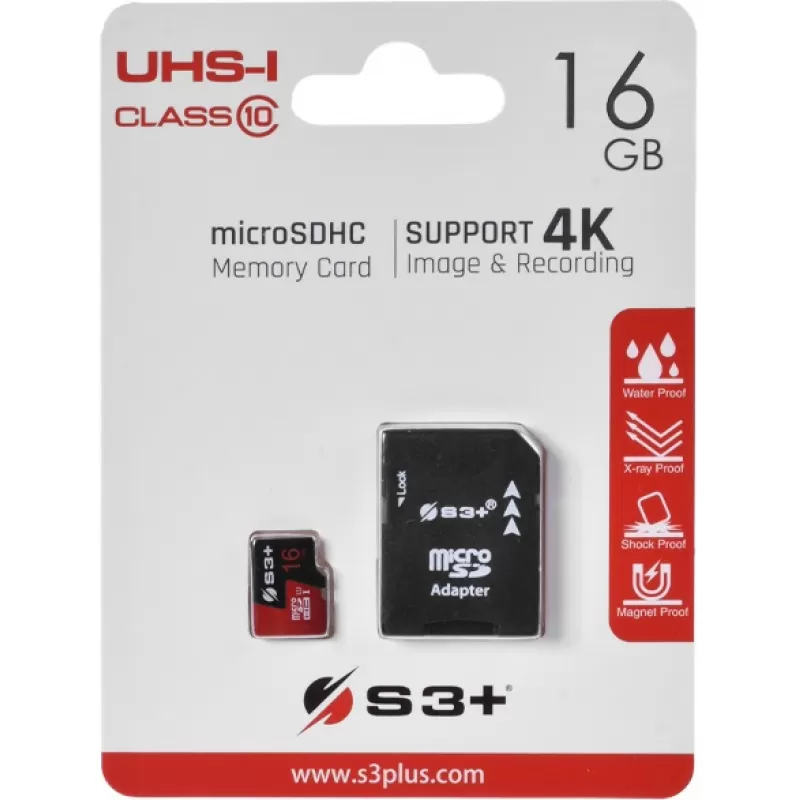 Memoria Micro SD S3+ S3SDC10U1/16GB-R 16GB UHS-I C...