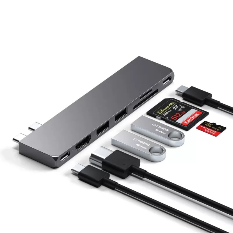 Hub Satechi ST-HUCPHSM Pro Slim Dual USB-C - Space Gray