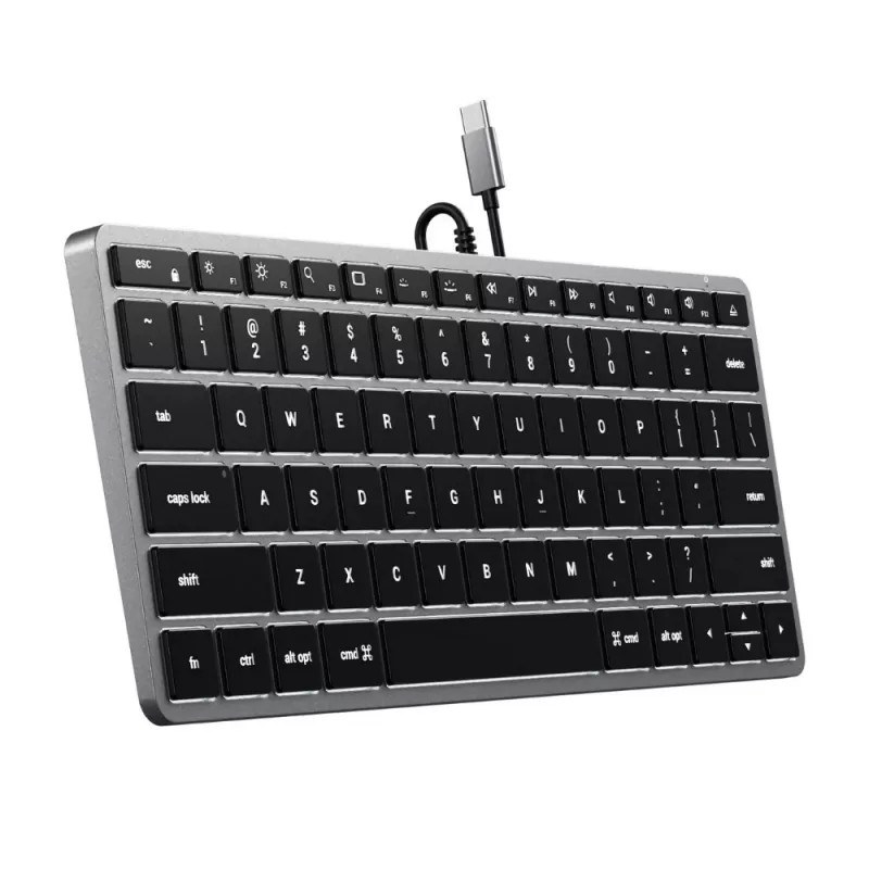 Teclado Satechi Slim W1 Wired Backlit ST-UCSW1M USB-C - Silver