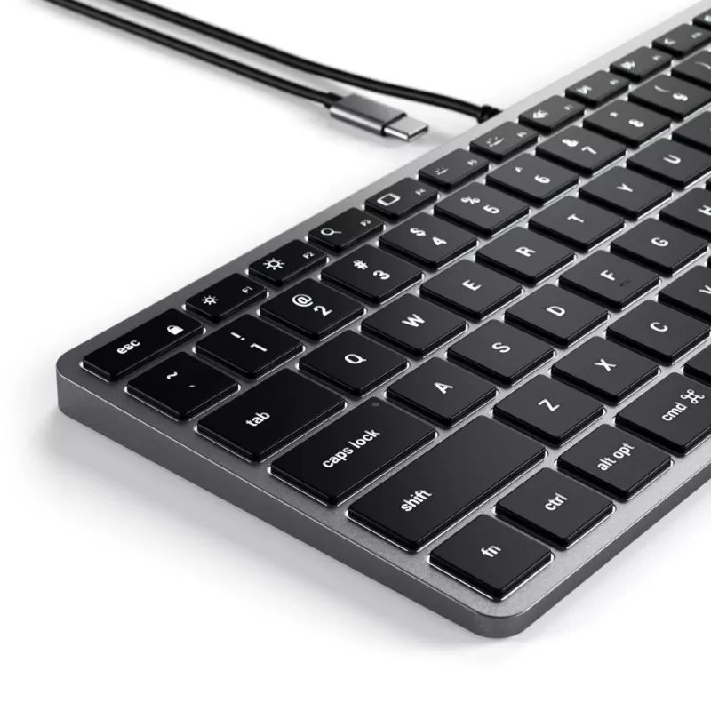 Teclado Satechi Slim W1 Wired Backlit ST-UCSW1M USB-C - Silver