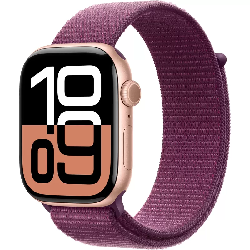 Apple Watch Series 10 MWWV3LW/A 46mm GPS - Aluminum Rose Gold/Plum Sport Loop