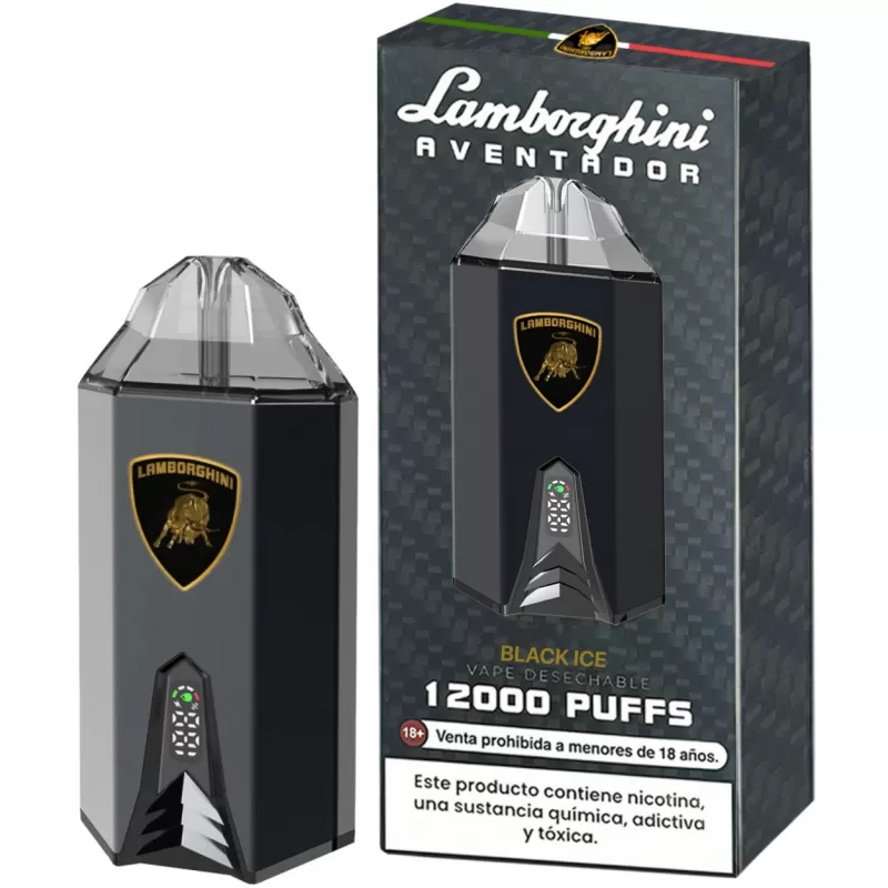 Vaper Descartable Lamborghini Aventador 2% Nicotina 12000 Puffs - Black Ice