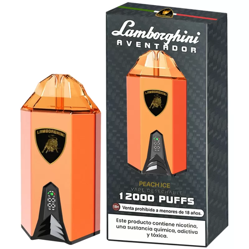 Vaper Descartable Lamborghini Aventador 2% Nicotina 12000 Puffs - Peach Ice