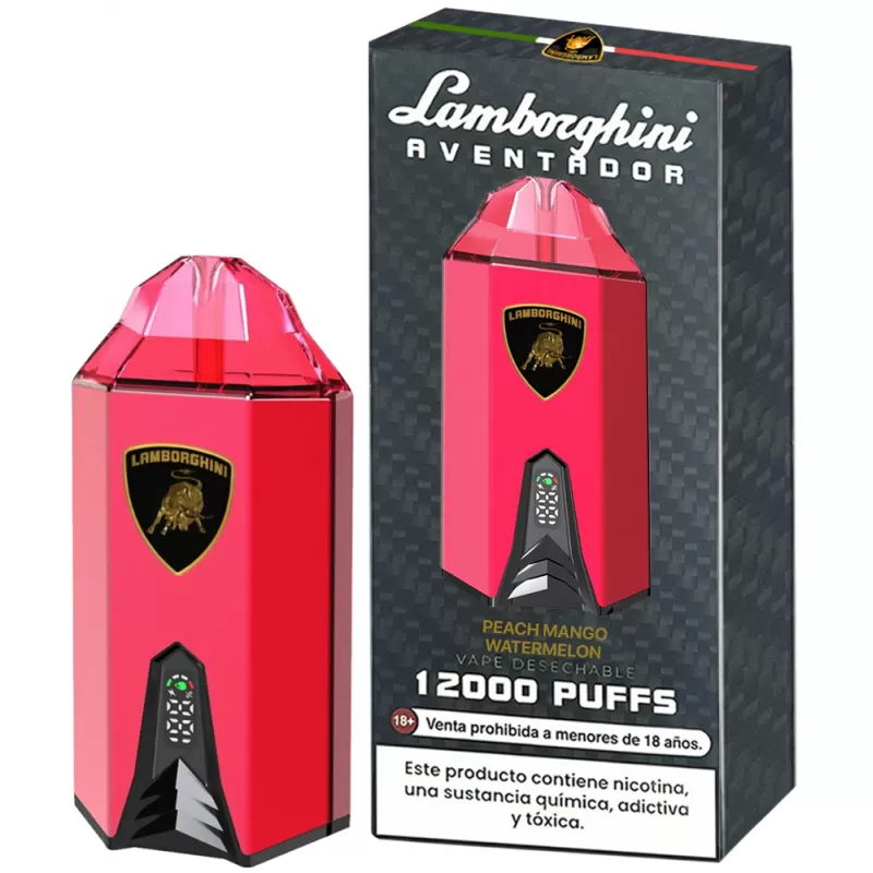 Vaper Descartable Lamborghini Aventador 2% Nicotina 12000 Puffs - Peach Mango Watermelon