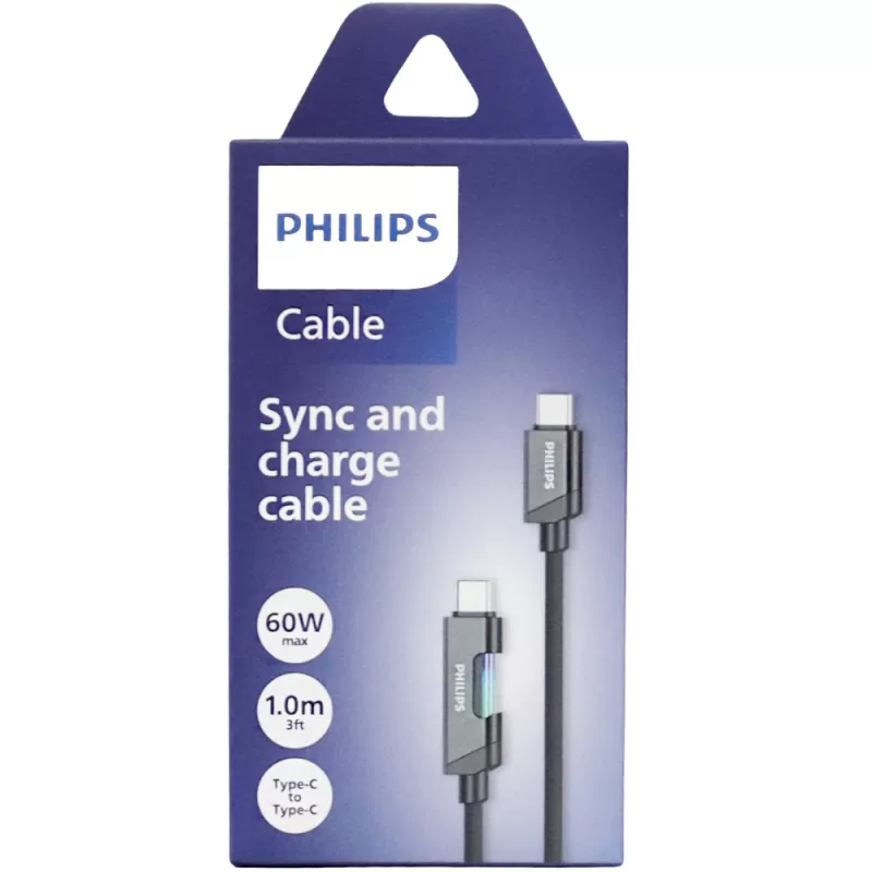 Cable Philips DLC5021CB/70 USB-C | USB-C - Black (...