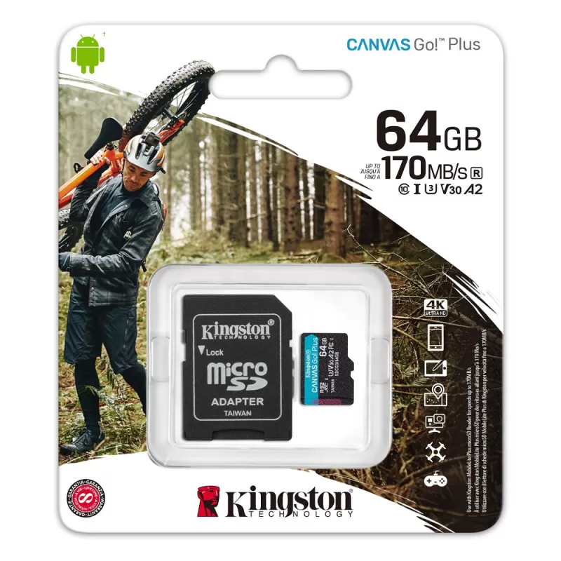 Memoria MicroSD Kingston SDCG3 64GB Canvas Go! Plus