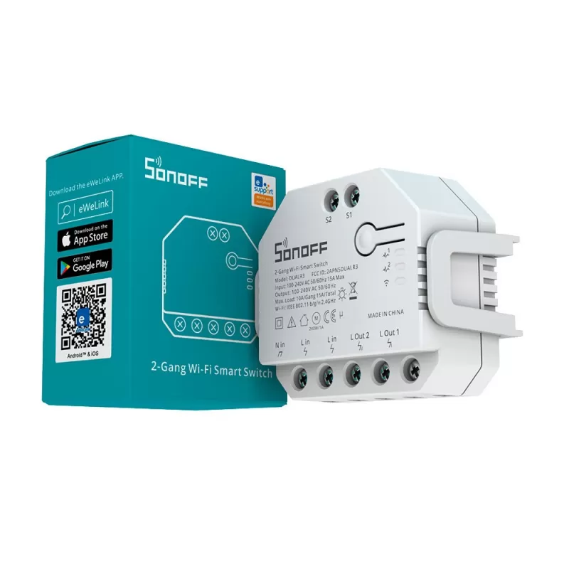 Interruptor Smart Sonoff DUALR3 Wi-Fi 2V - White