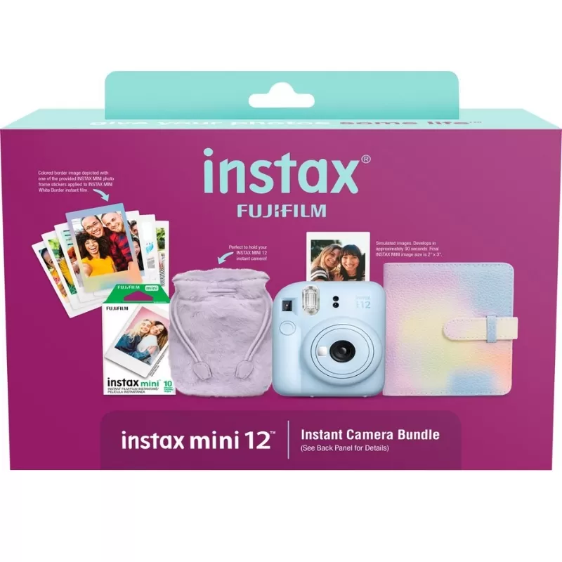 Cámara Instantánea Fujifilm Instax Mini 12 Holiday Bundle - Pastel Blue