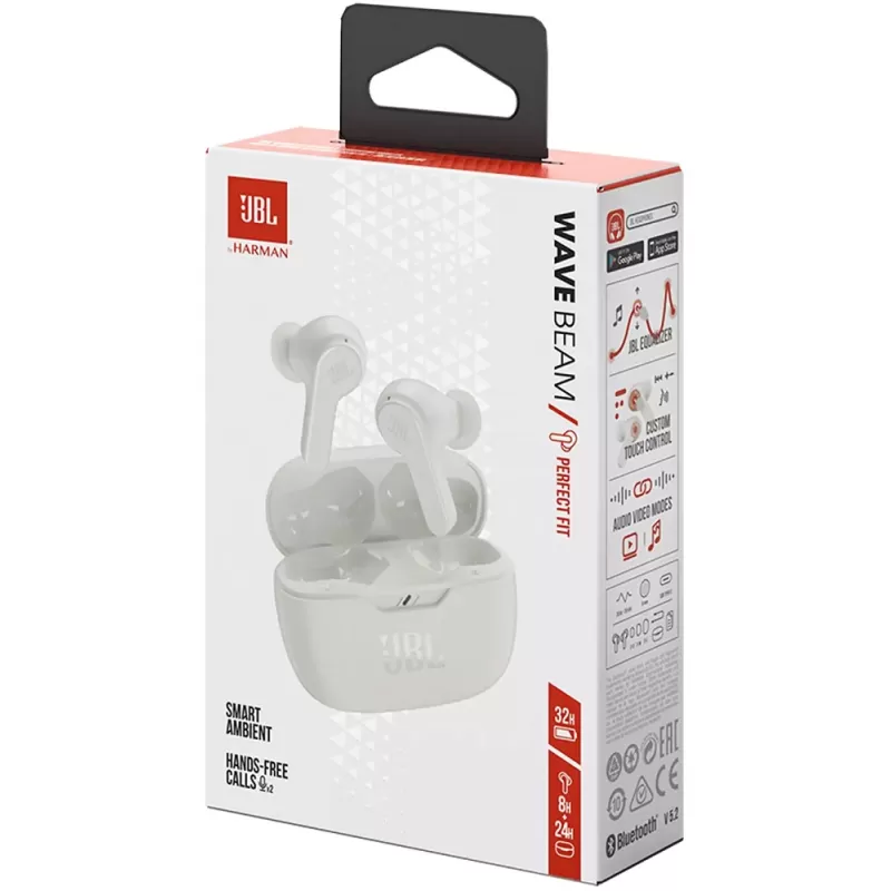 Auricular JBL Vibe Beam Bluetooth - White