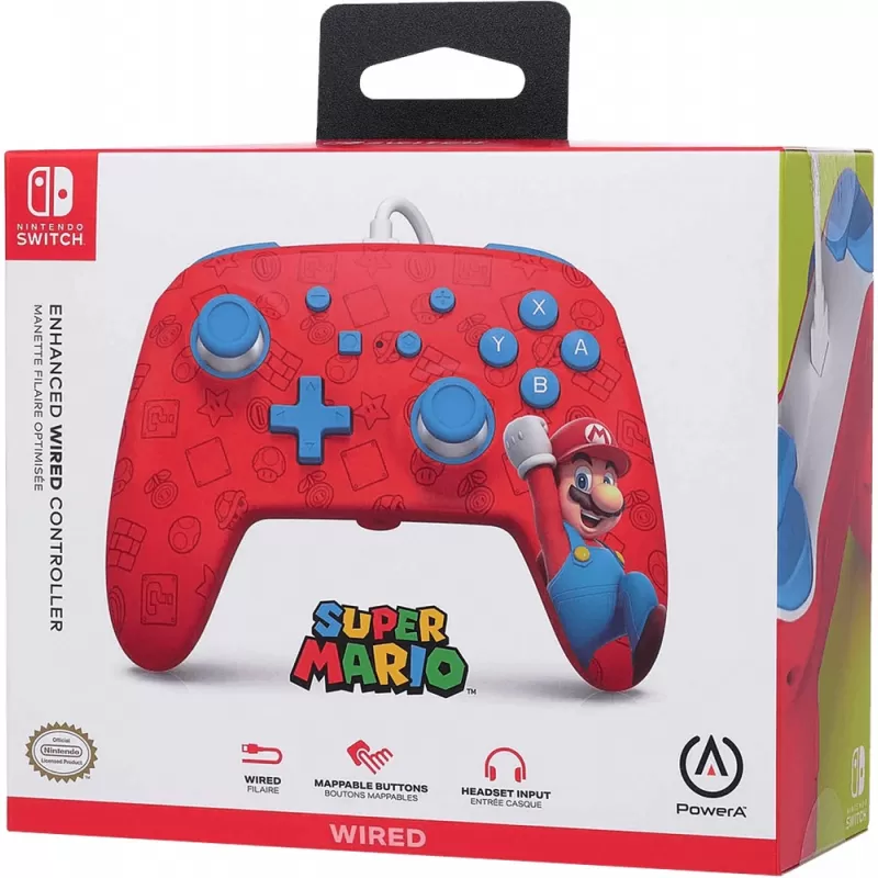 Control Nintendo Switch PowerA Enhanced Wired - Woo-Hoo! Mario (PWA-A-02581)