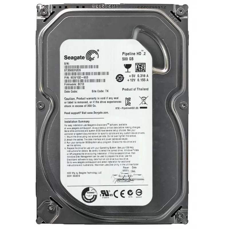 HD Interno SATA II Seagate Pipeline HD.2 Pull Slim 500GB 3.5" ST3500414CS 5900RPM