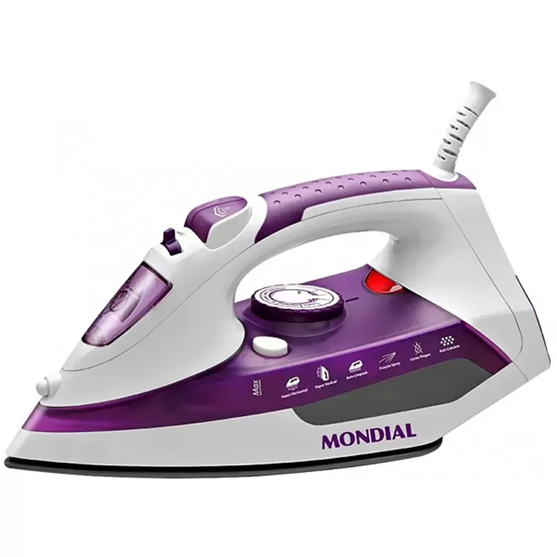 Plancha a Vapor Mondial Ceramic Express F-40 2000W 220V - Blanco/Lila