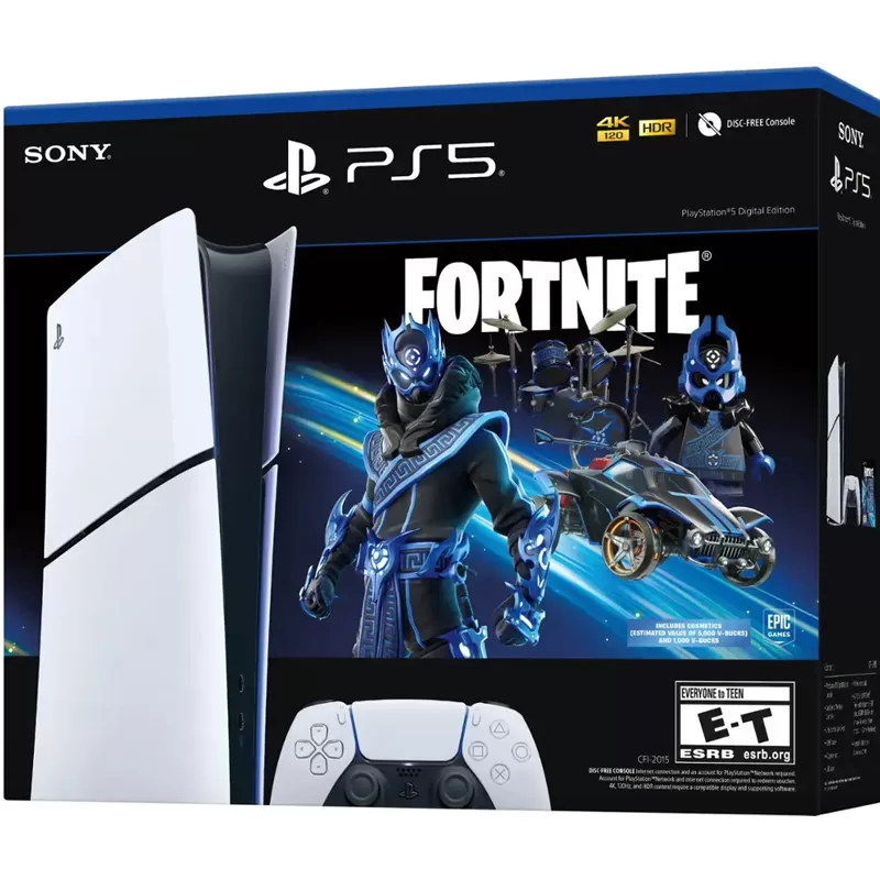 Consola Sony PlayStation 5 Slim Digital CFI-2015 1TB SSD Fortnite Cobalt Star Bundle - White/Black