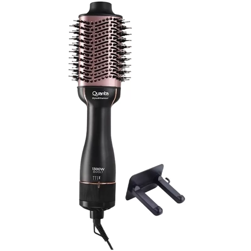 Cepillo Secador Quanta QTES6000 1300W 2V - Black/Rose
