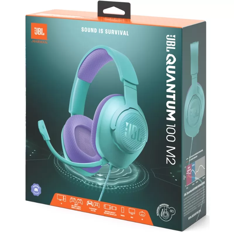 Auricular JBL Quantum 100 M2 ANC - Cyan