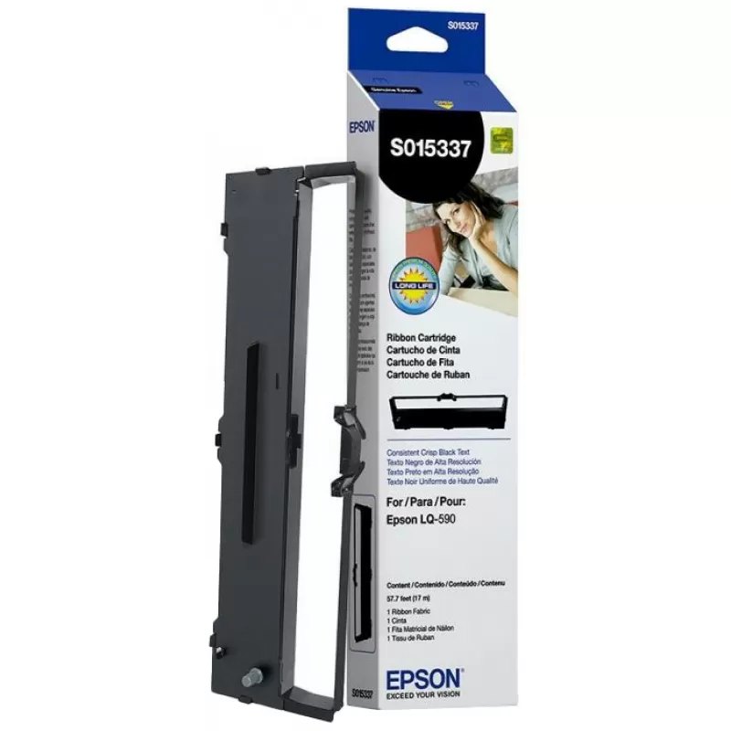 Cartucho de Cinta Epson S015337 para Impresora LQ-590 - Black