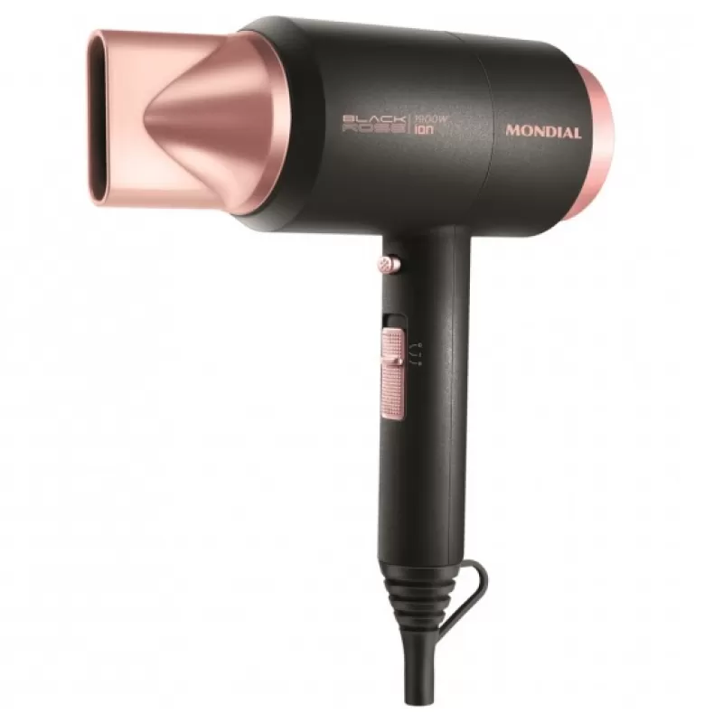 Secador de Cabello Mondial Black Rose Ion SC-38 1900W 220V - Negro/Rosa