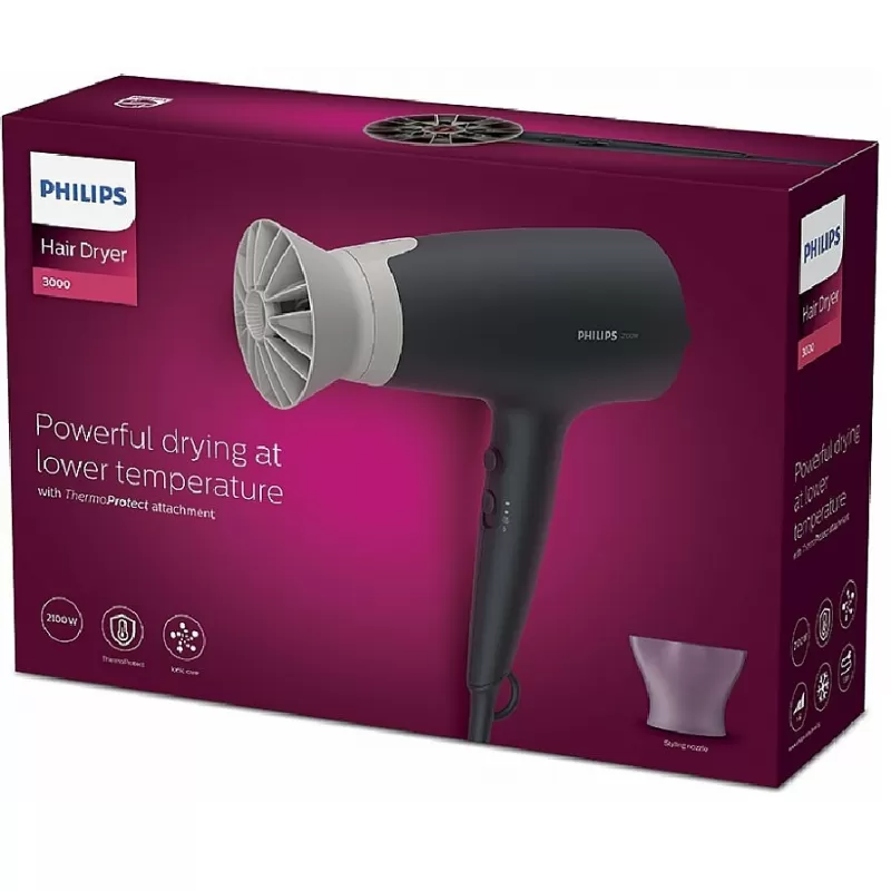 Secador de Cabello Philips 3000 Series BHD351/00 2100W 220V - Black