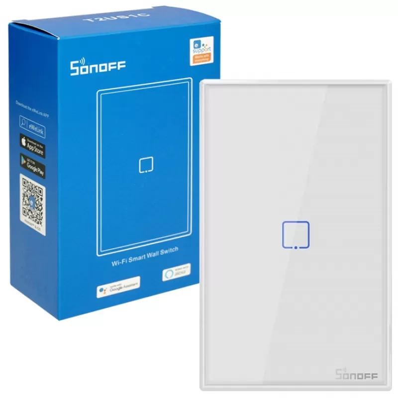 Interruptor de Pared Smart Sonoff T2US1C Wi-Fi 2V - White