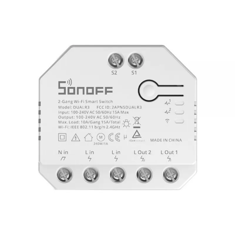 Interruptor Smart Sonoff DUALR3 Wi-Fi 2V - White