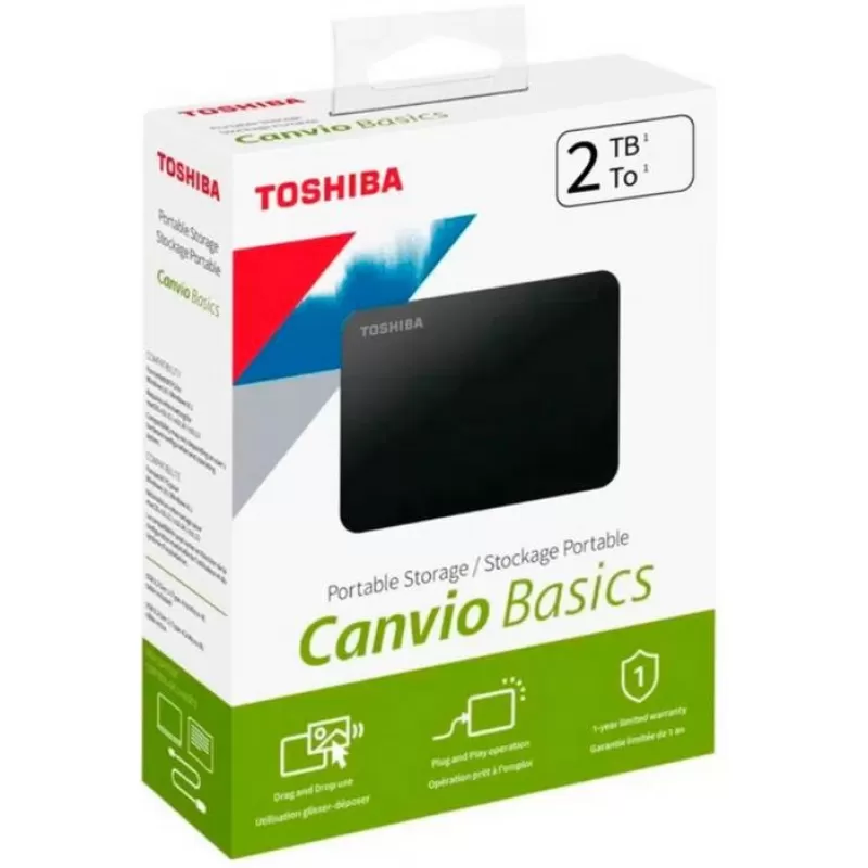 HD Externo Toshiba Canvio Basics HDTB520XK3AA 2.5" 2TB - Black