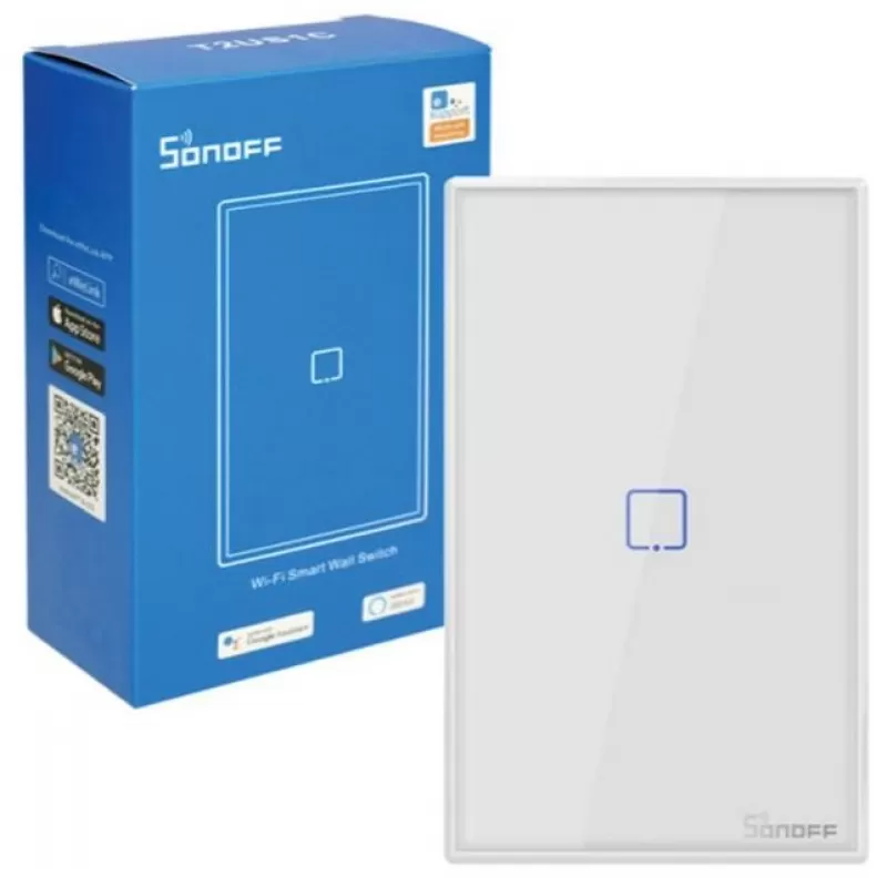 Interruptor De Pared Smart Sonoff T0US1C Wi-Fi/1 Botón - White