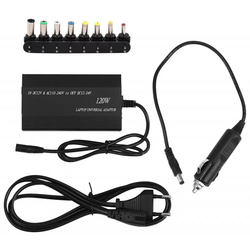 Fuente Universal Notebook Tucano para Auto DC9-15V 120W 2V - 8 Conectores