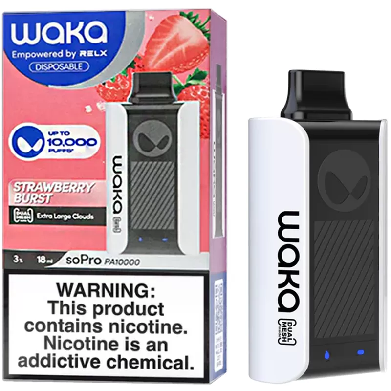 Vaper Descartable WAKA SoPro PA10000 3% Nicotina 10000 Puffs - Strawberry Burst