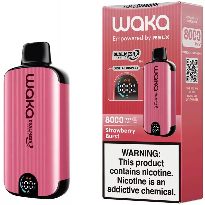 Vaper Descartable WAKA SoPro 3% Nicotina 8000 Puffs - Strawberry Burst