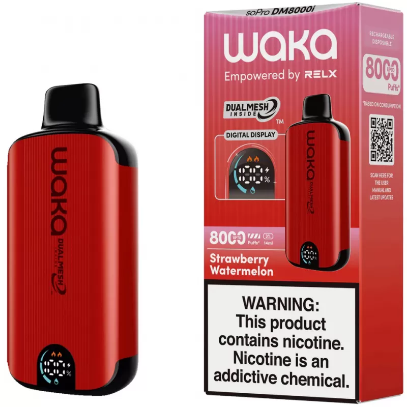 Vaper Descartable WAKA SoPro 3% Nicotina 8000 Puffs - Strawberry Watermelon