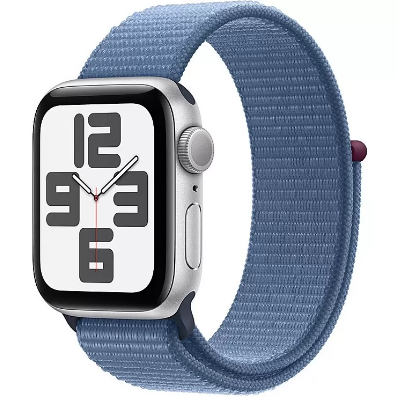 Apple Watch SE 2nd Generation MRE33LL/A 40mm GPS - Silver Aluminum/Winter Blue Sport Loop