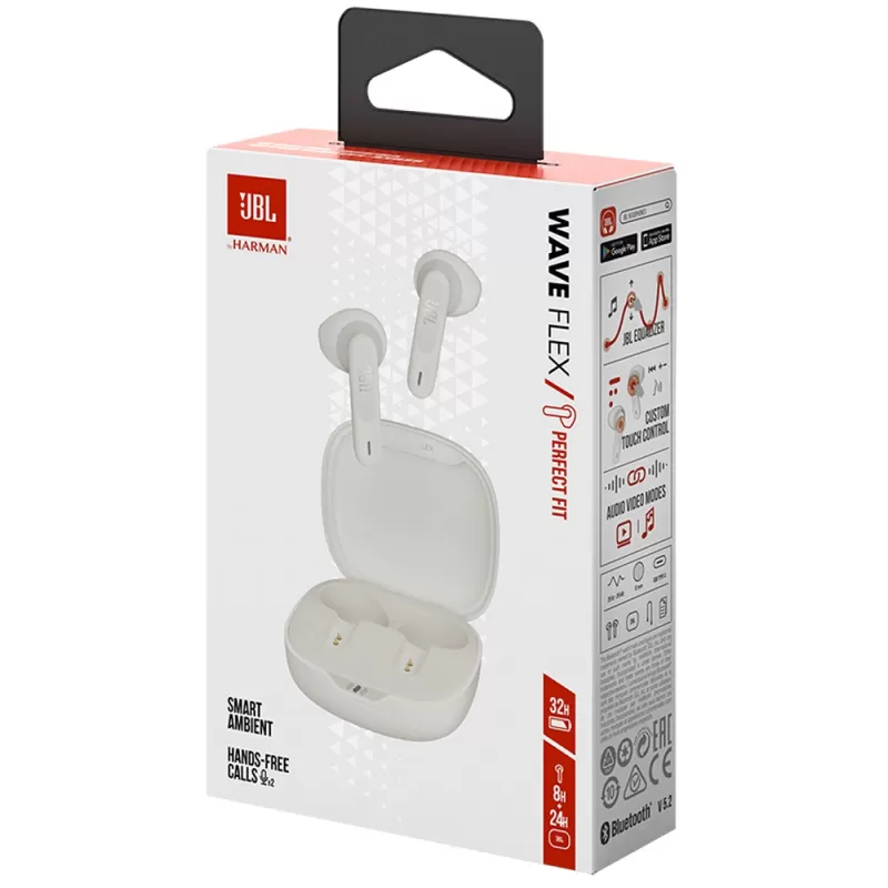 Auricular JBL Wave Flex Bluetooth - White