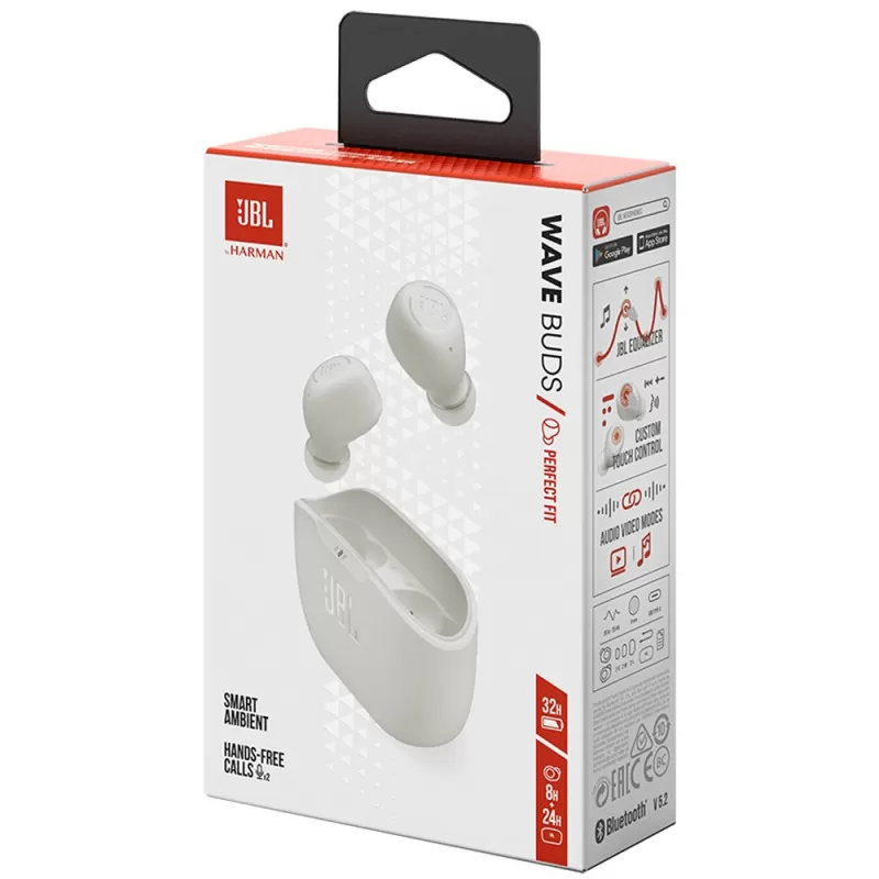 Auricular JBL Wave Buds Bluetooth - White