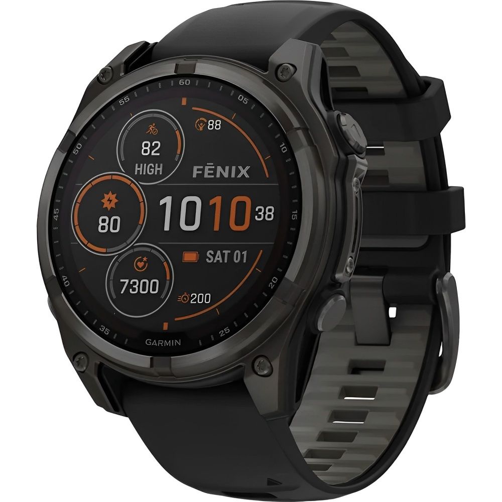 Reloj GPS Garmin Fēnix 8 47mm Solar Sapphire 010-02906-10 - Carbon Gray/Titanium Black