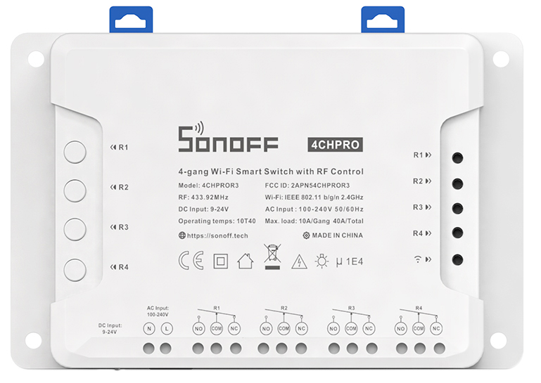 Interruptor Smart Sonoff 4CHPROR3 Wi-Fi 2V Whit Alexa - White